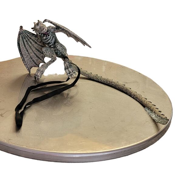 Dragon Figure 29" Long Tail Gray Plastic Toy Mythical Gothic Halloween Decor - Picture 8 of 8